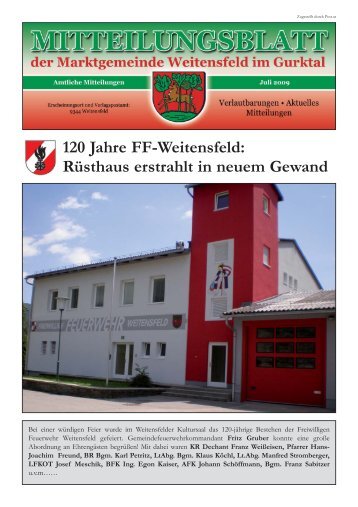 Amtliches Mitteilungsblatt Juli 2009 - Marktgemeinde Weitensfeld