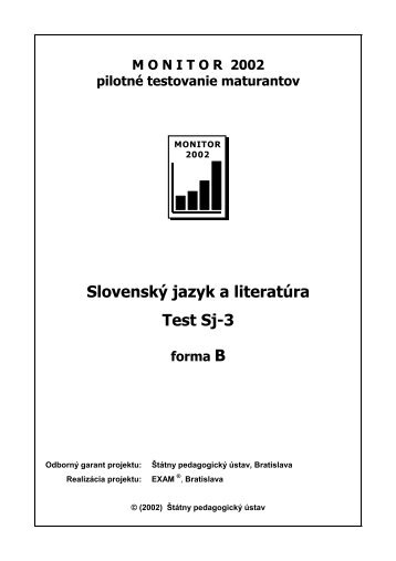 Slovenský jazyk a literatúra – test Sj-3 – forma