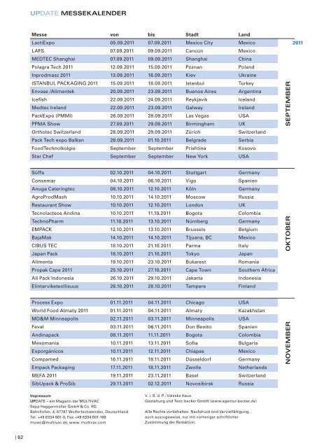 Kundenmagazin UPDATE 2/2011 - Als PDF downloaden - Multivac