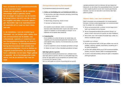 Solar Insurance & Finance - Zonnepanelenverzekering Servicecontract