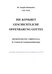 demonstratio christiana traktat ii - von Prof. Dr. Joseph Schumacher