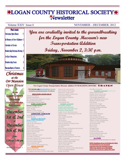 Newsletter (pdf) - Logan County Museum and Orr Mansion