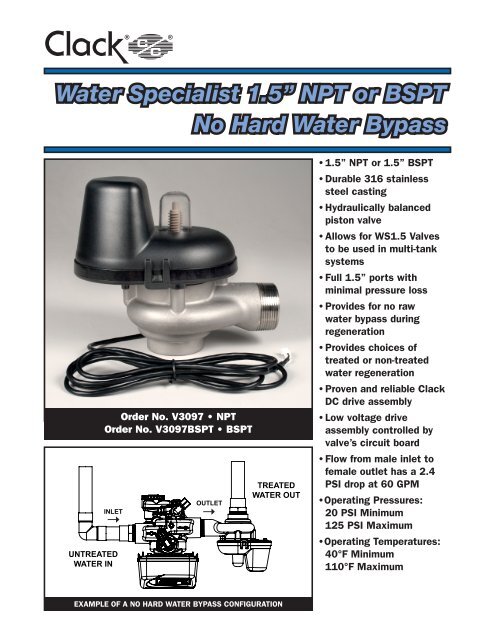 Clack WS1.5 No hard water bypass manual - Dime WATER