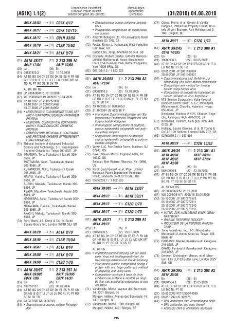 Bulletin 2010/31 - European Patent Office