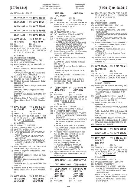 Bulletin 2010/31 - European Patent Office