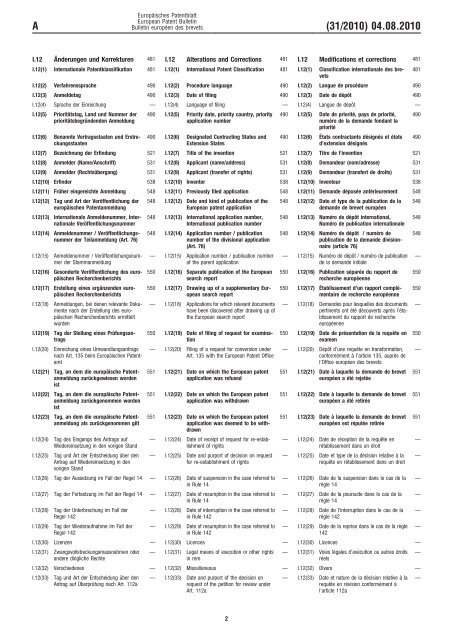 Bulletin 2010/31 - European Patent Office