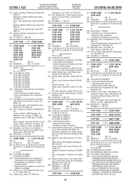 Bulletin 2010/31 - European Patent Office