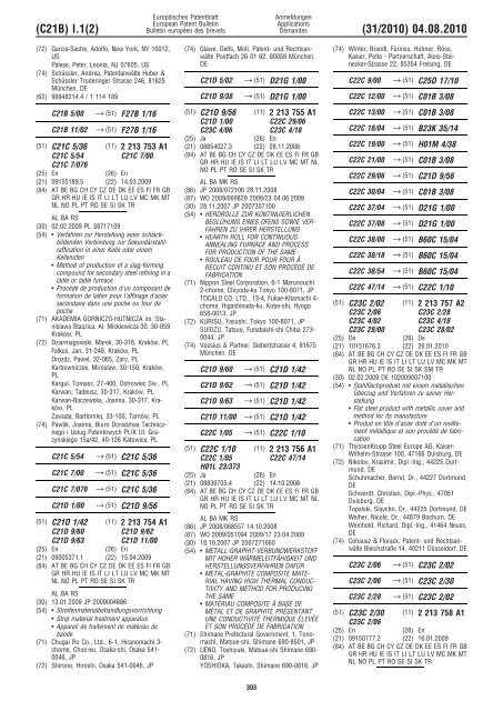 Bulletin 2010/31 - European Patent Office