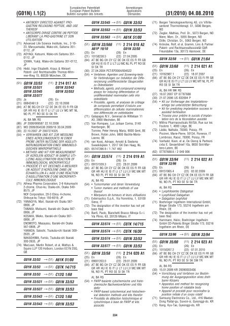 Bulletin 2010/31 - European Patent Office