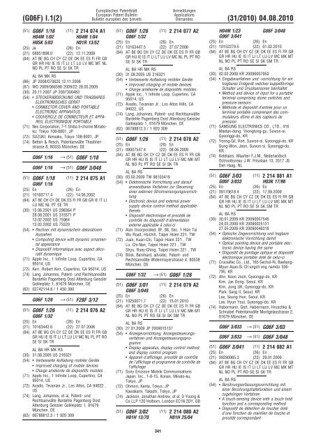 Bulletin 2010/31 - European Patent Office