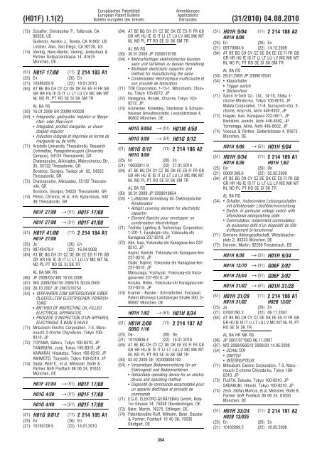 Bulletin 2010/31 - European Patent Office