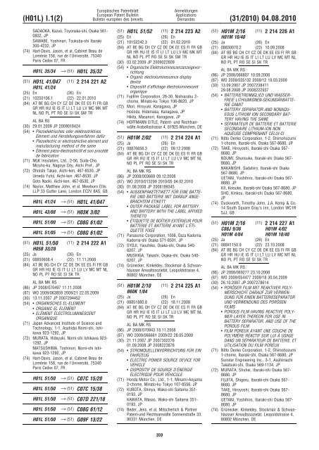 Bulletin 2010/31 - European Patent Office