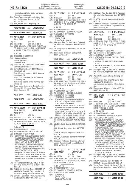 Bulletin 2010/31 - European Patent Office