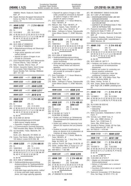 Bulletin 2010/31 - European Patent Office