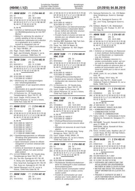 Bulletin 2010/31 - European Patent Office