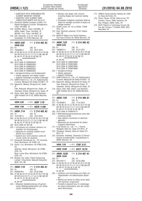 Bulletin 2010/31 - European Patent Office