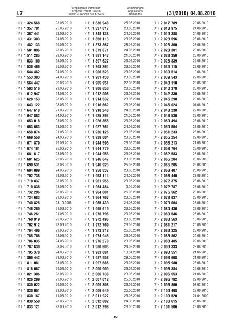 Bulletin 2010/31 - European Patent Office