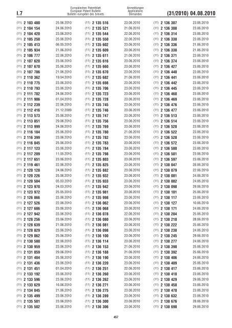 Bulletin 2010/31 - European Patent Office