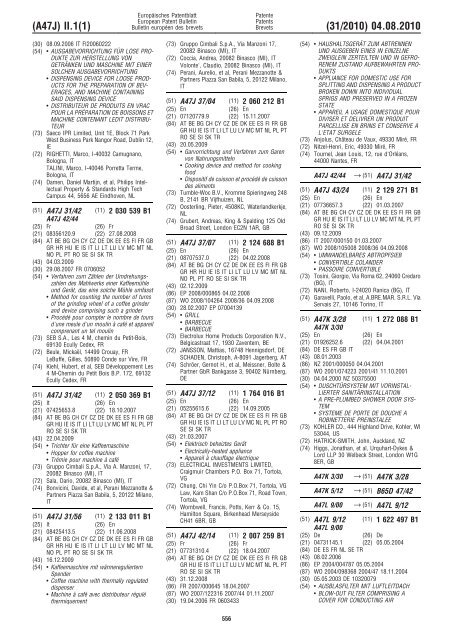 Bulletin 2010/31 - European Patent Office