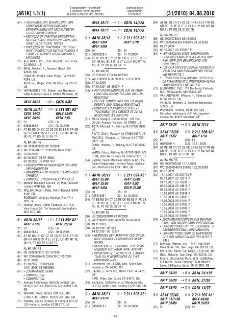 Bulletin 2010/31 - European Patent Office