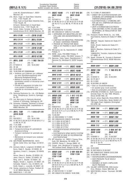 Bulletin 2010/31 - European Patent Office