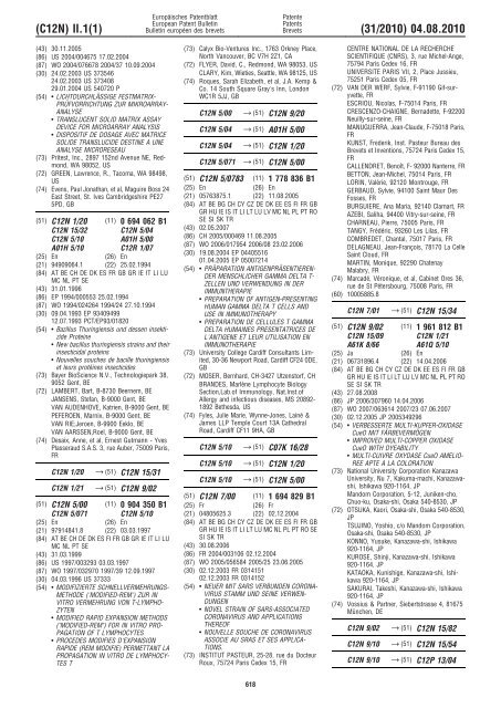 Bulletin 2010/31 - European Patent Office