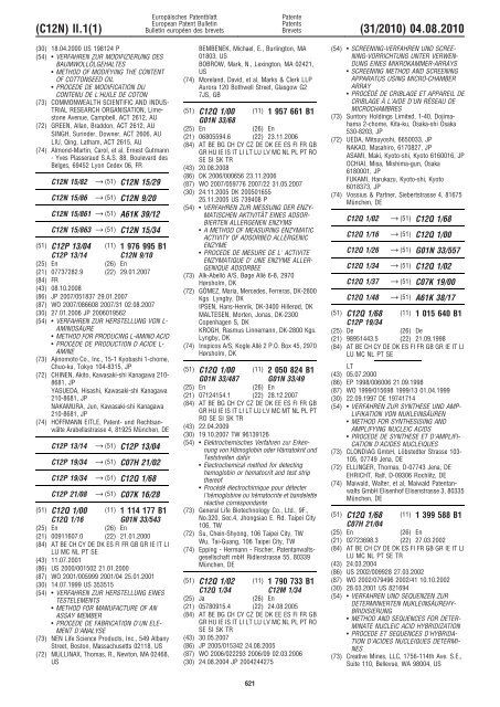 Bulletin 2010/31 - European Patent Office