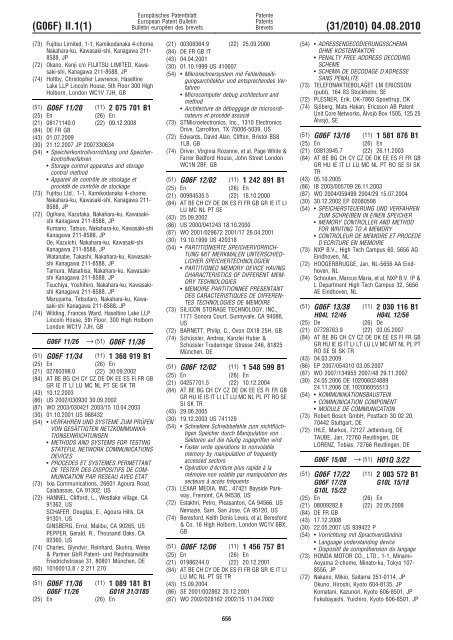 Bulletin 2010/31 - European Patent Office