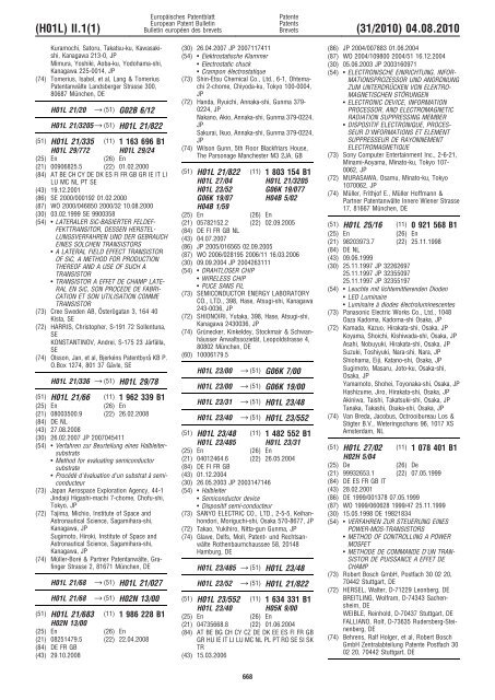 Bulletin 2010/31 - European Patent Office