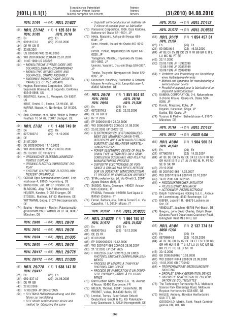 Bulletin 2010/31 - European Patent Office