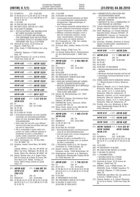 Bulletin 2010/31 - European Patent Office