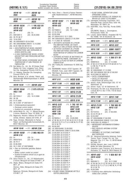 Bulletin 2010/31 - European Patent Office