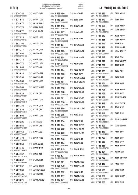 Bulletin 2010/31 - European Patent Office