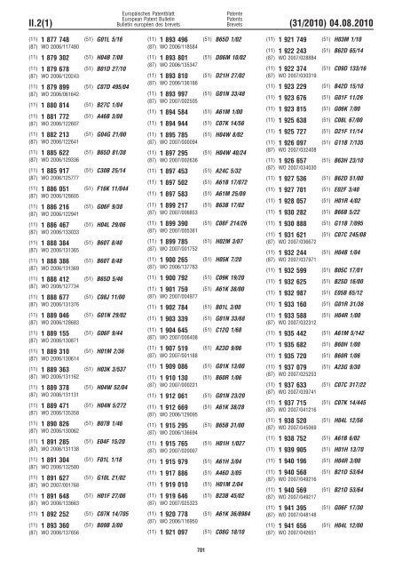 Bulletin 2010/31 - European Patent Office