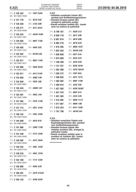 Bulletin 2010/31 - European Patent Office