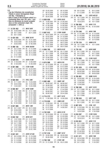 Bulletin 2010/31 - European Patent Office