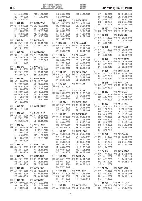 Bulletin 2010/31 - European Patent Office