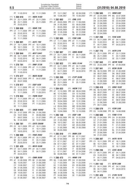 Bulletin 2010/31 - European Patent Office