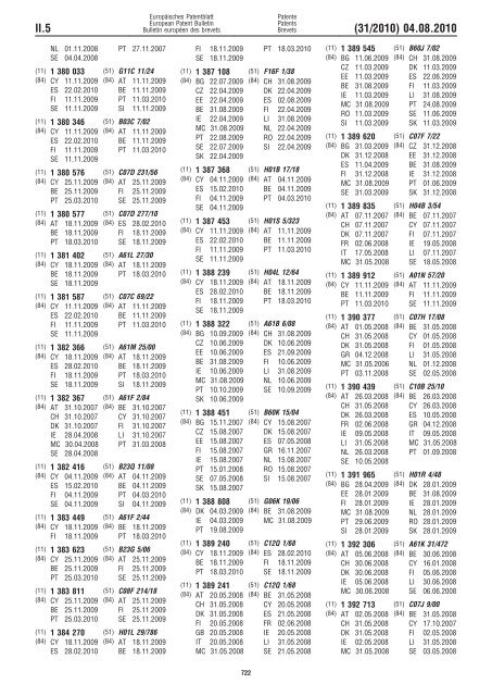 Bulletin 2010/31 - European Patent Office