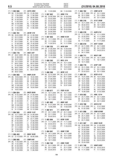 Bulletin 2010/31 - European Patent Office