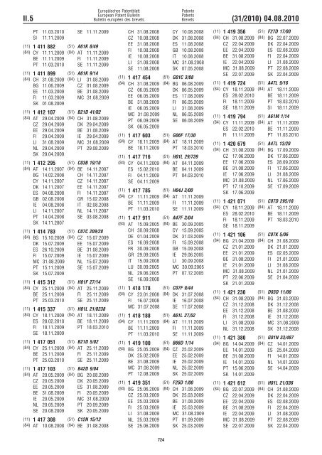 Bulletin 2010/31 - European Patent Office