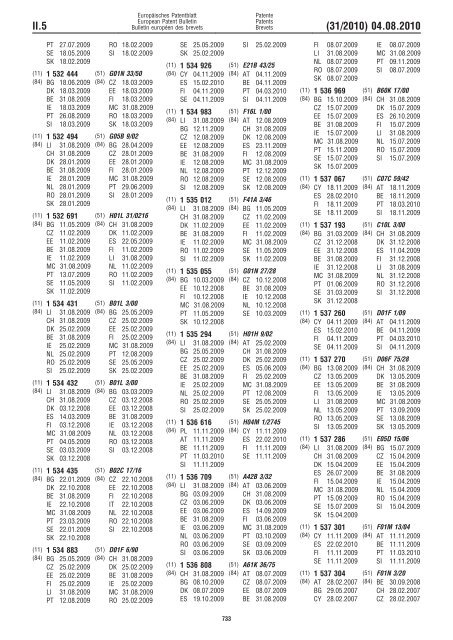 Bulletin 2010/31 - European Patent Office