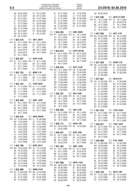 Bulletin 2010/31 - European Patent Office