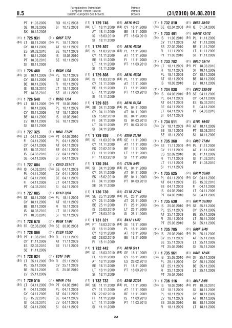 Bulletin 2010/31 - European Patent Office