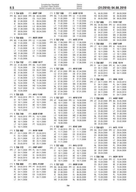 Bulletin 2010/31 - European Patent Office