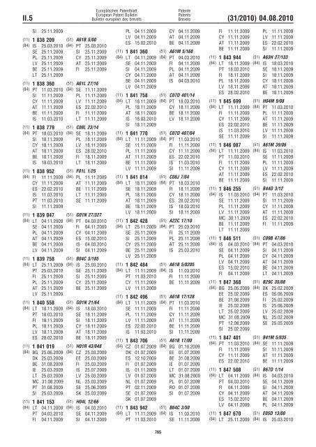 Bulletin 2010/31 - European Patent Office