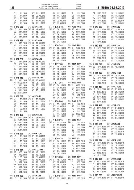 Bulletin 2010/31 - European Patent Office