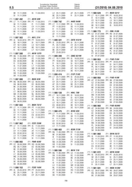 Bulletin 2010/31 - European Patent Office