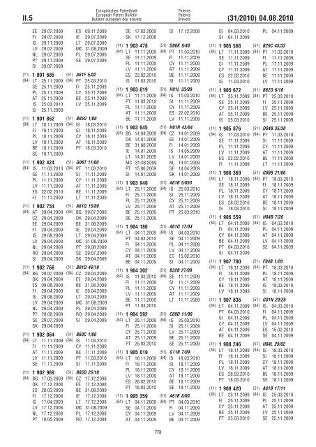 Bulletin 2010/31 - European Patent Office