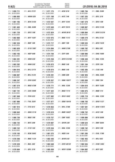 Bulletin 2010/31 - European Patent Office